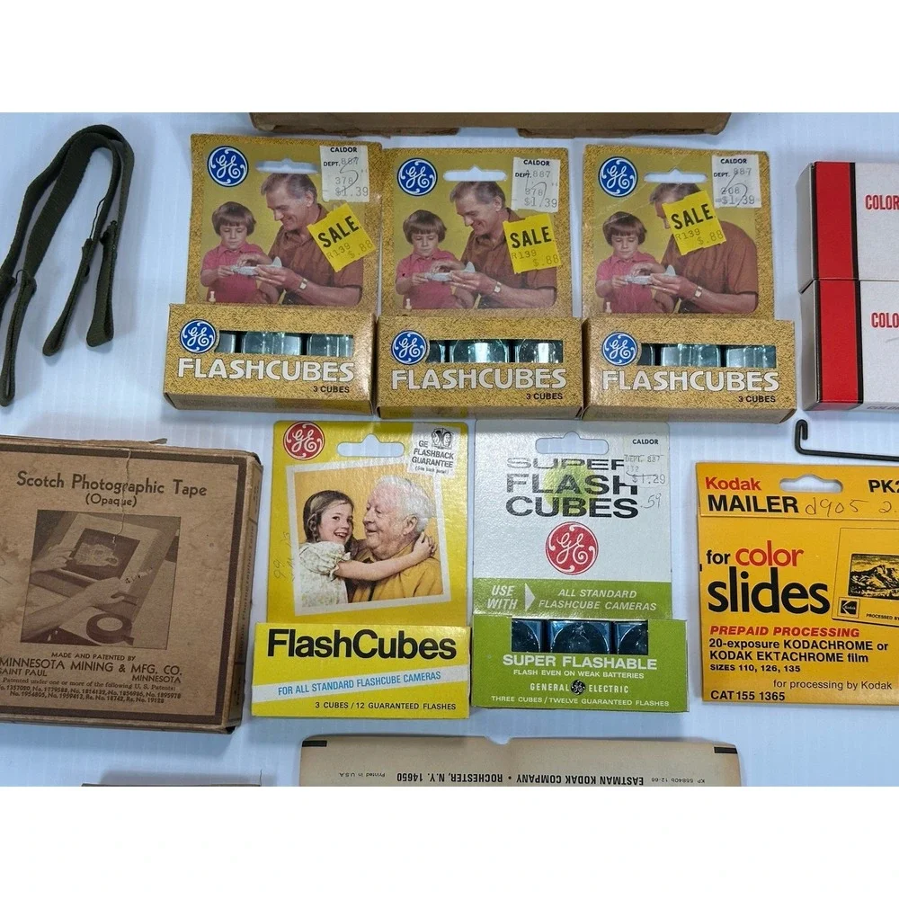 Vintage Lot 5 Boxes GE‎ Flashcubes 15 Cubes General Electric 40 Slides Florida